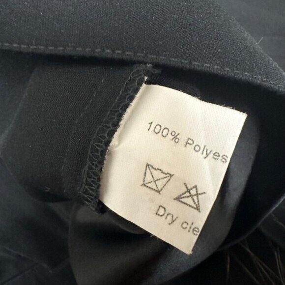 Vtg Mugler Womens 46? Dress Pants Wide Leg Cuffed Pleated Trousers France Black - Picture 6 of 8